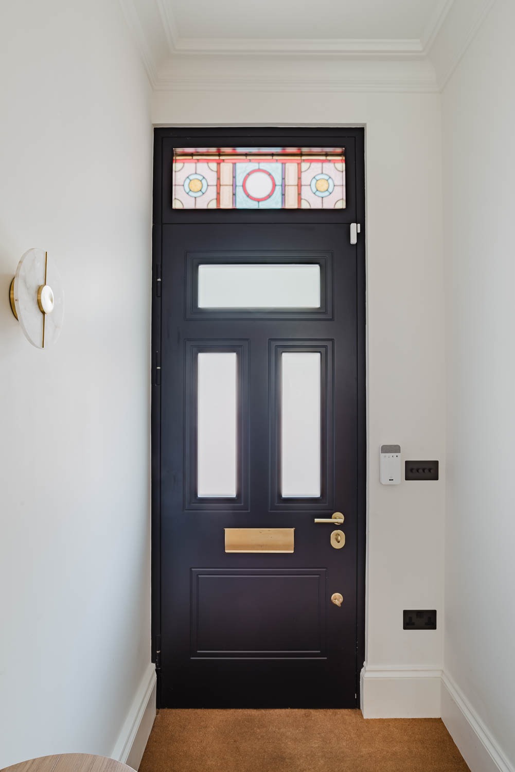 Black traditional with stained glass